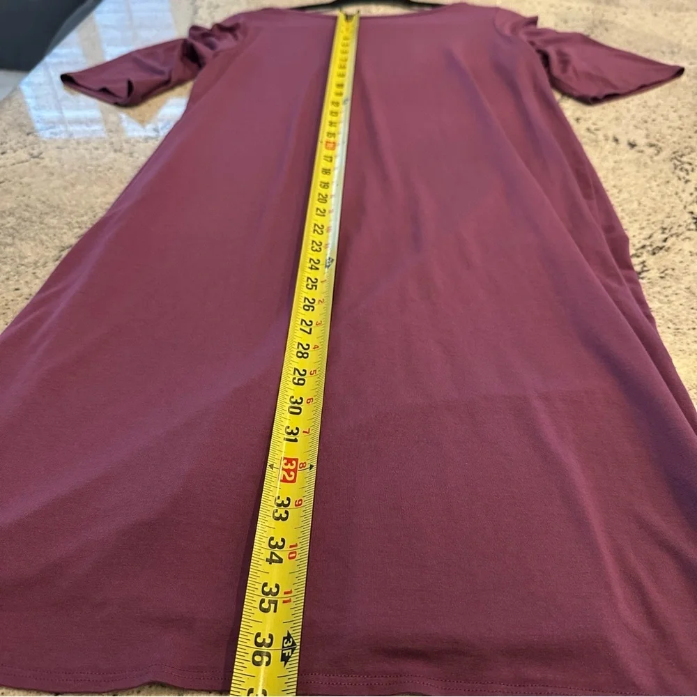 EILEEN FISHER Purple Short Sleeve Jersey Dress –‎ Size L - Picture 7 of 7